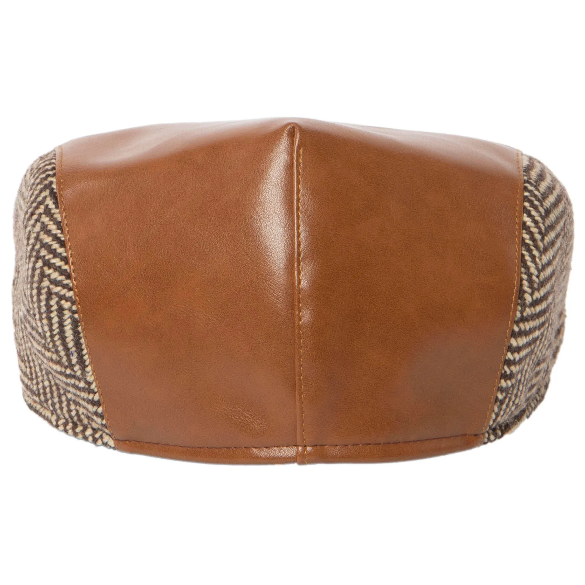 Men's Faux Leather Driver with Herringbone Side Panels