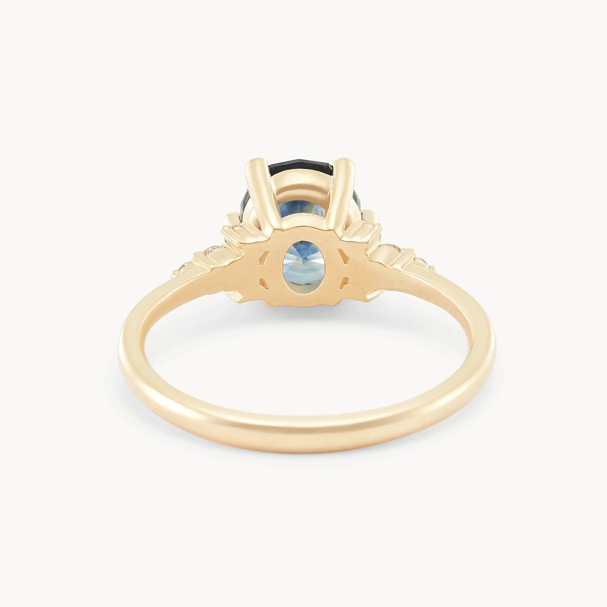 midnight garden one-of-a-kind - 14k yellow gold ring, blue sapphire AC