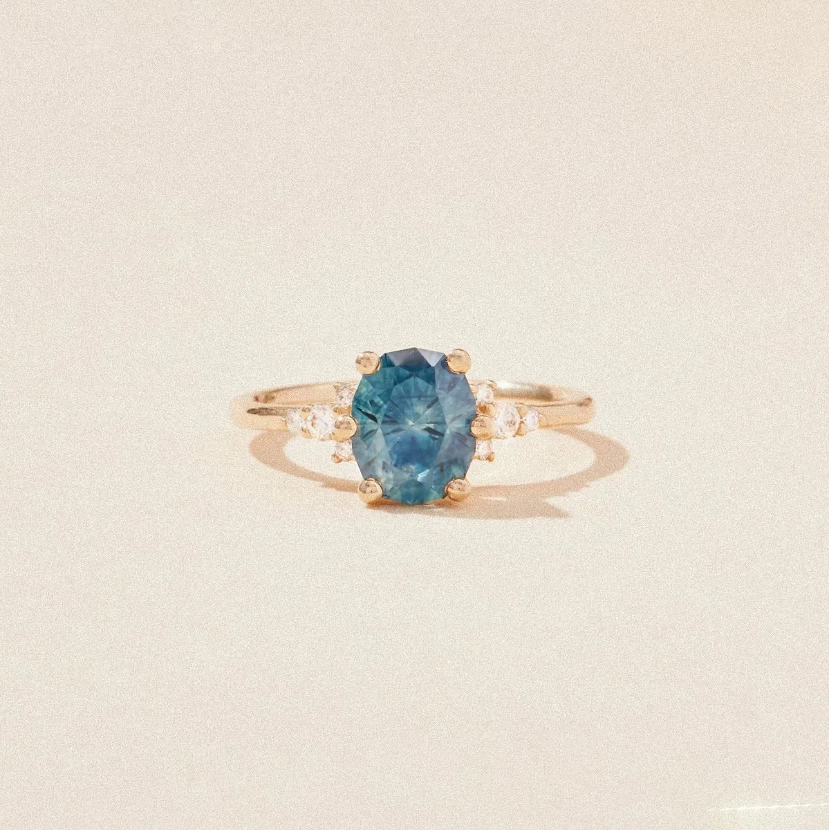 midnight garden one-of-a-kind - 14k yellow gold ring, blue sapphire AC