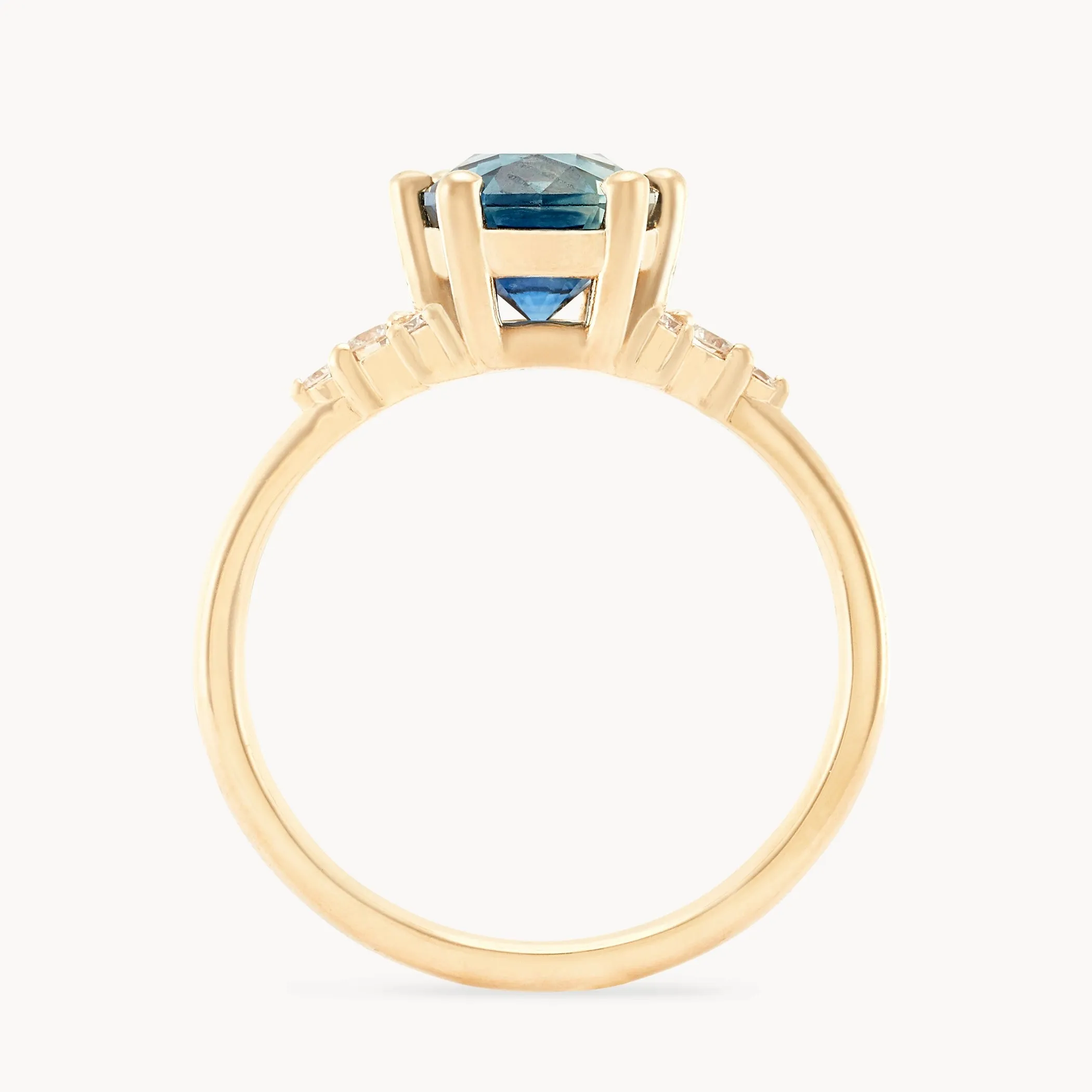 midnight garden one-of-a-kind - 14k yellow gold ring, blue sapphire AC