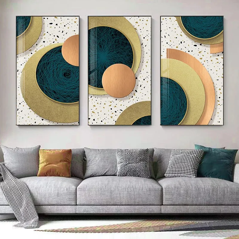 Modern Abstract Geometric Circles Wall Art Fine Art Canvas Prints Pictures For Luxury Living Room Dining Room Hotel Bedroom Home Office Art Decor