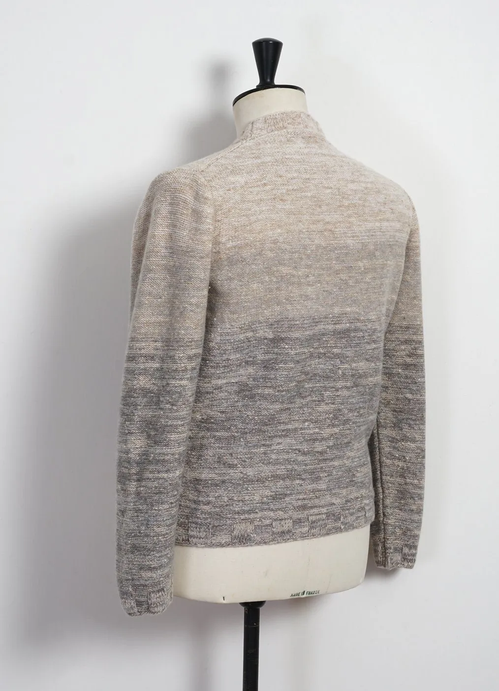 OMBRÉ MOCK-NECK | Wool & Cashmere-blend Sweater | Beige/Light Grey