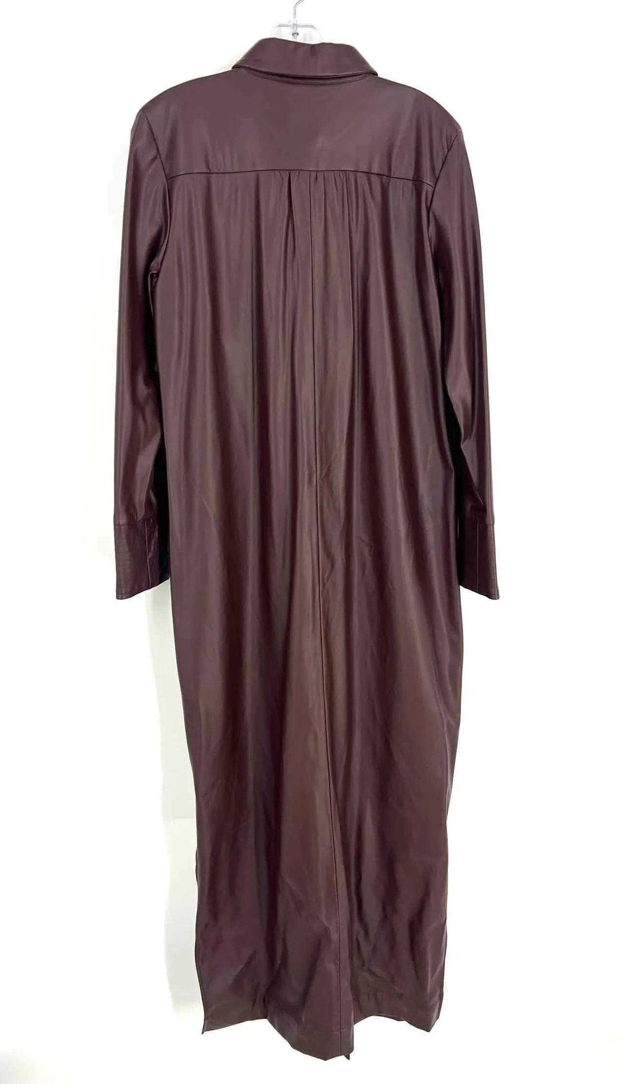 Oscar Size 14 Brown Button-down Faux Leather NEW Designer Dress