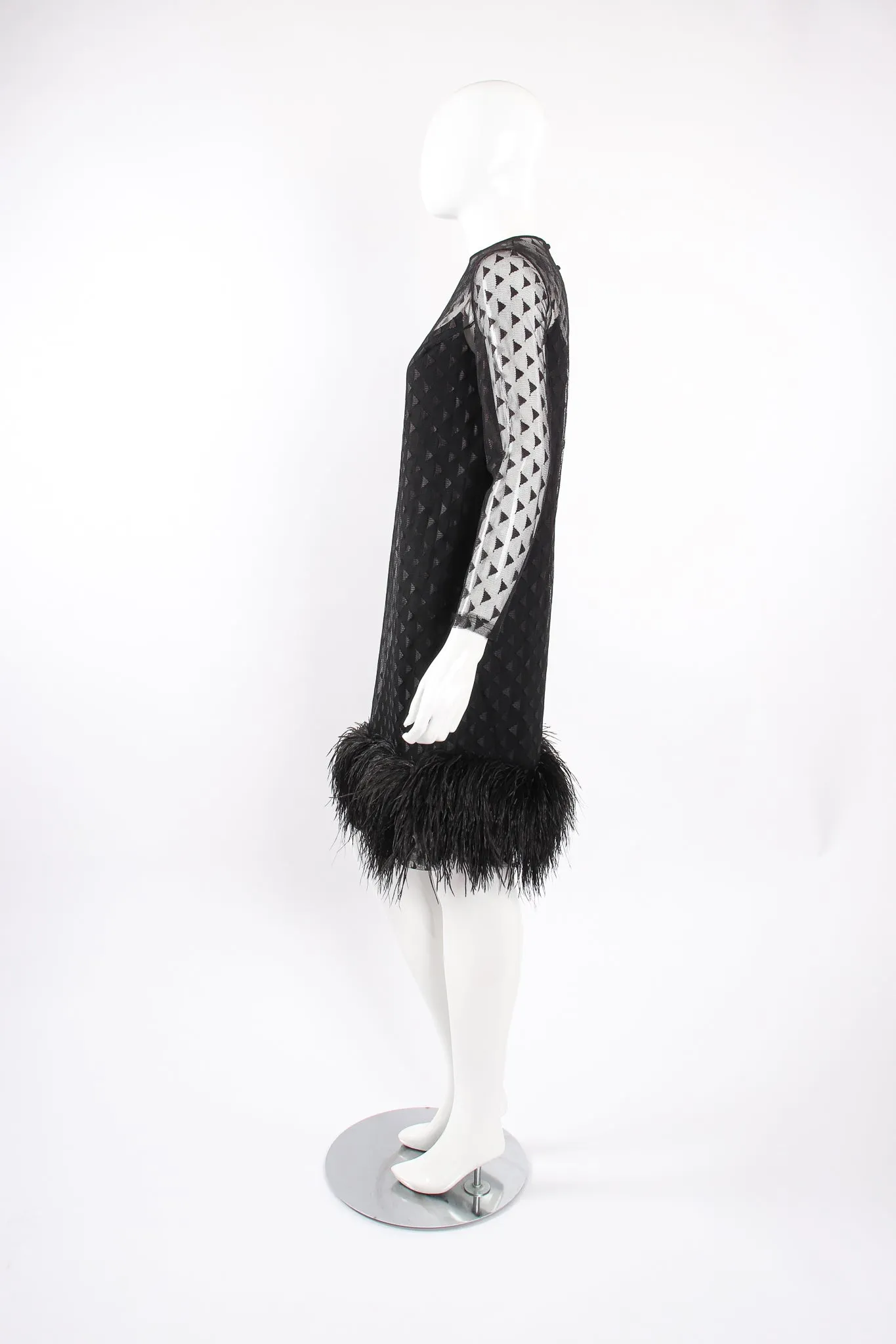 Ostrich Feather Mesh Dress