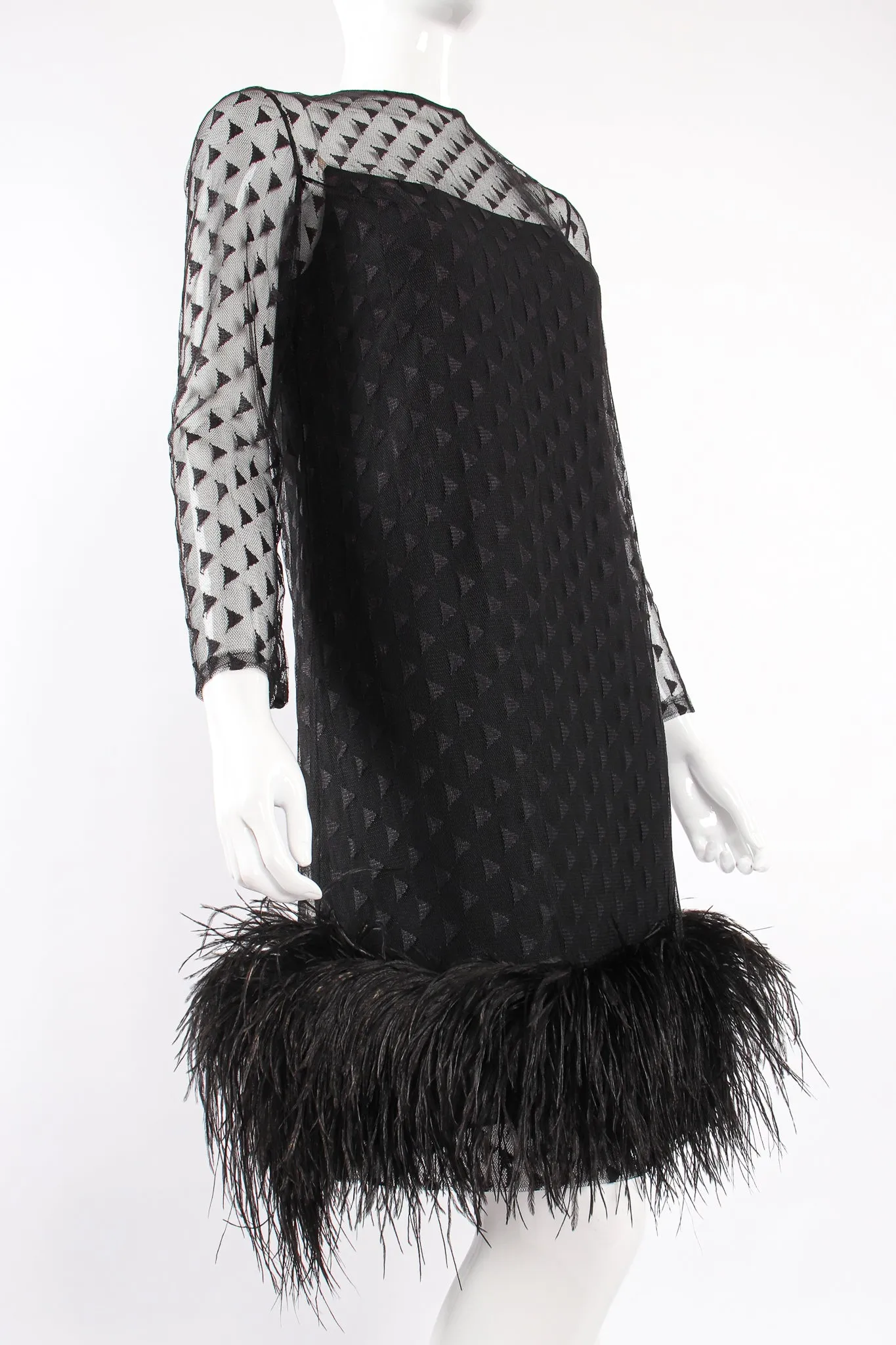 Ostrich Feather Mesh Dress