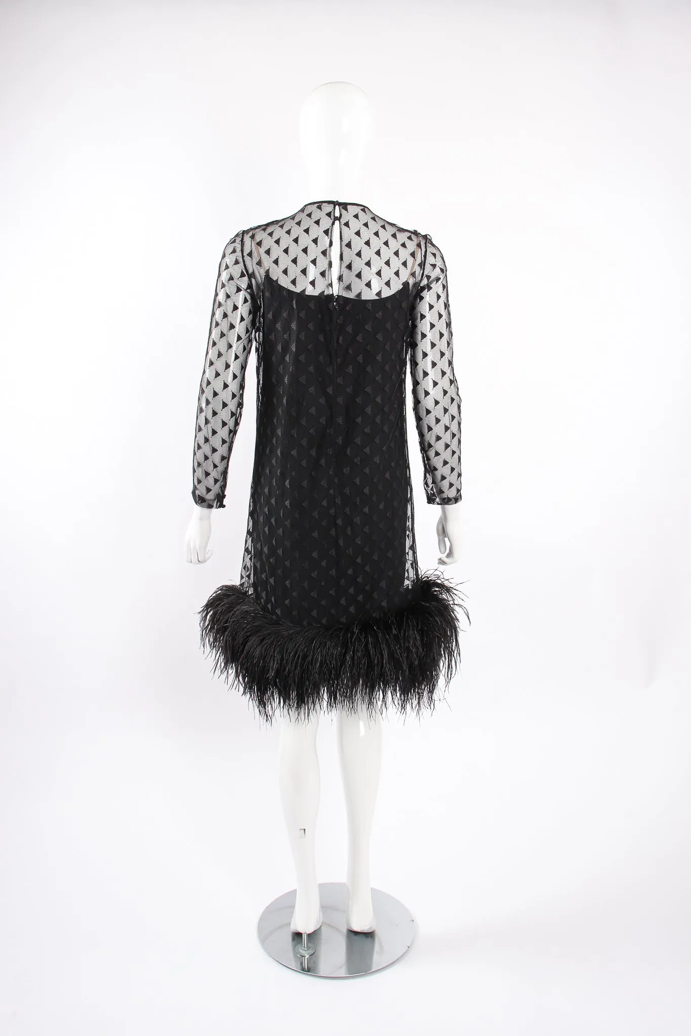 Ostrich Feather Mesh Dress