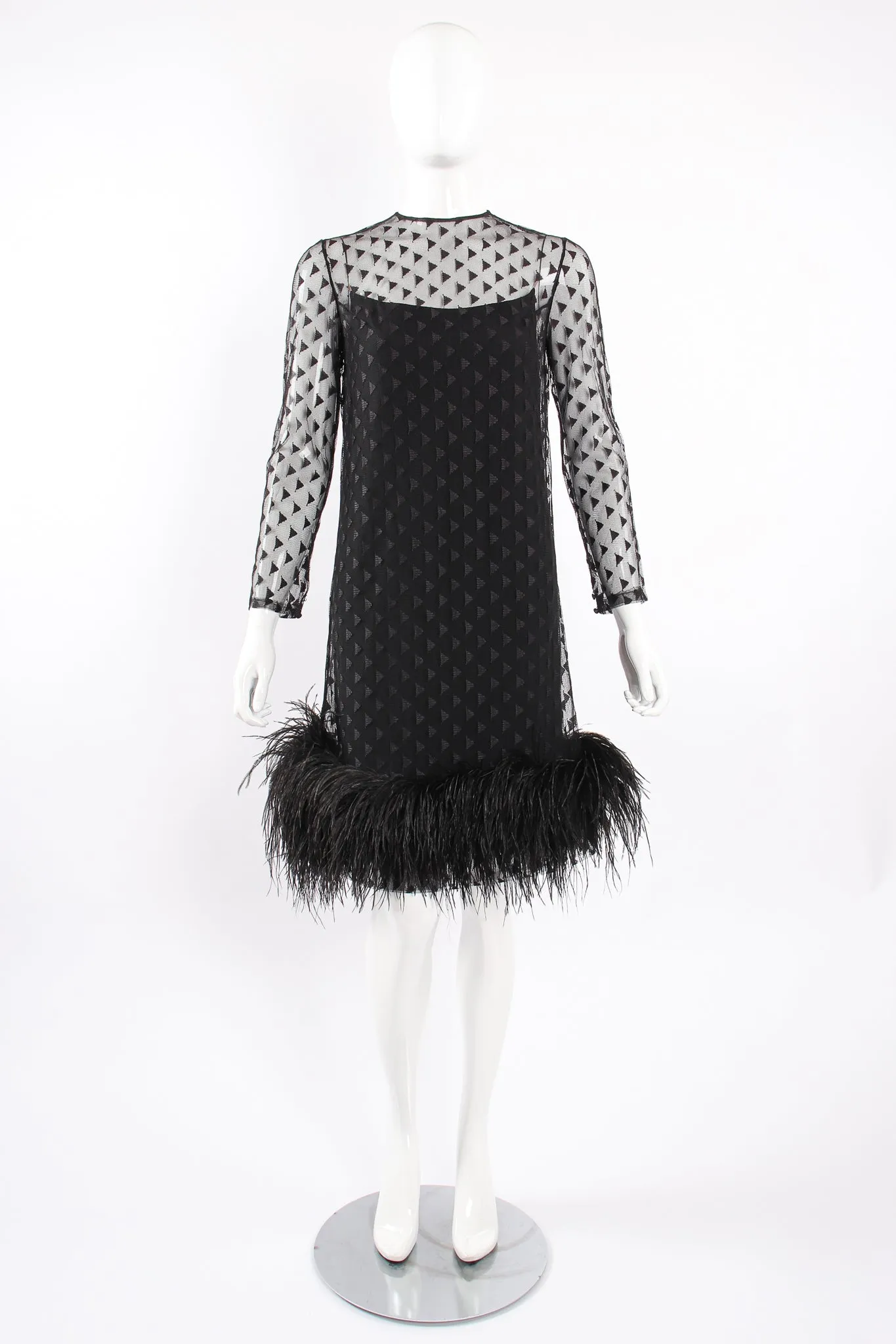 Ostrich Feather Mesh Dress