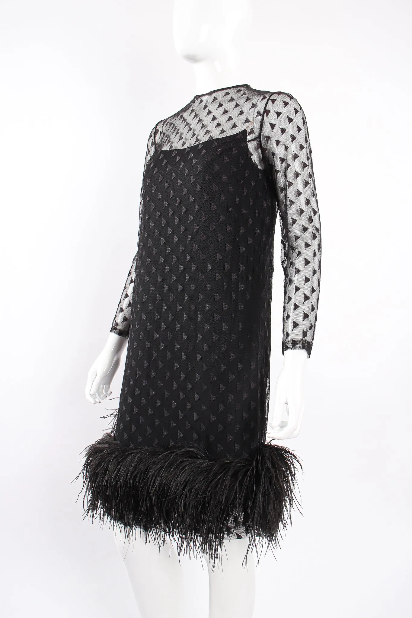 Ostrich Feather Mesh Dress