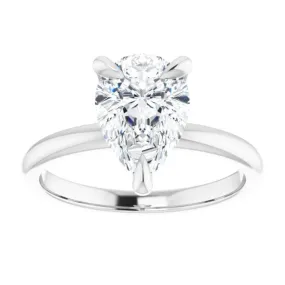 Pear Moissanite Solitaire Engagement Ring 12x8mm Around 3.5ct