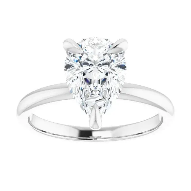 Pear Solitaire Engagement Ring Setting