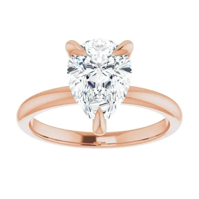 Pear Solitaire Engagement Ring Setting