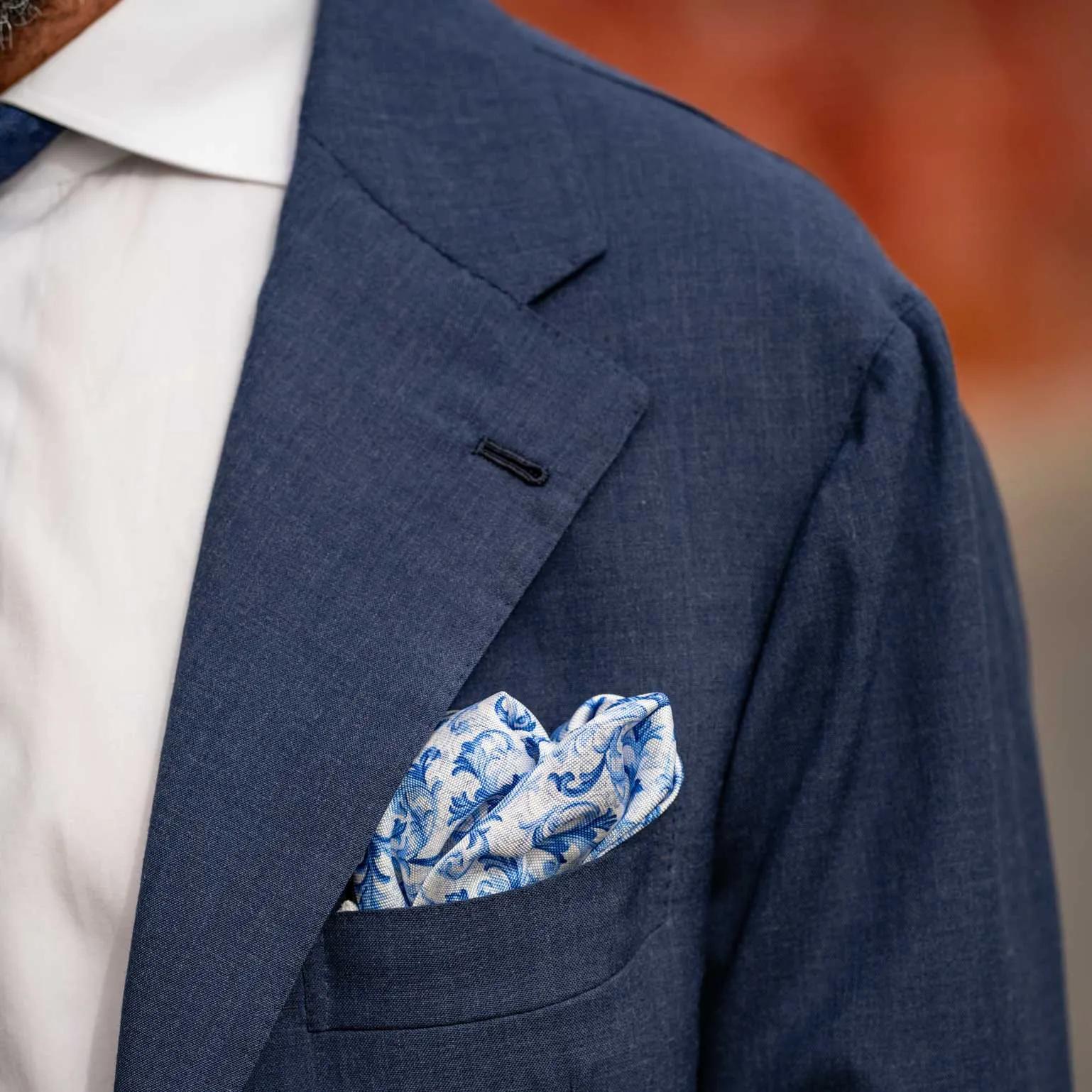 Porto - Double Sided Silk Pocket Square - Azure