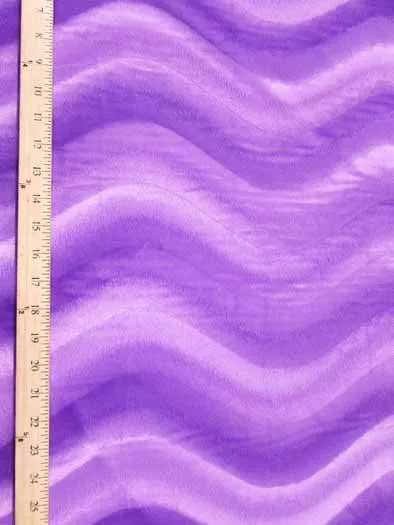 Purple Velboa Solid Wavy Short Pile Fabric / Sold By The Yard