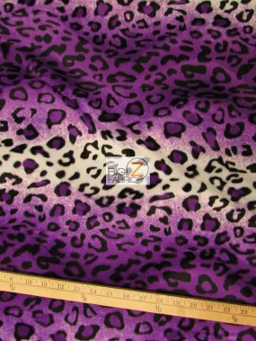 Purple/White Velboa Leopard Animal Short Pile Fabric / Sold By The Yard