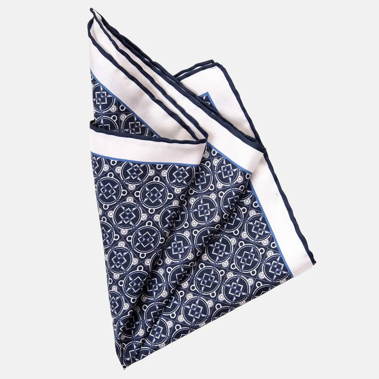 Ravello - Silk Pocket Square - Navy