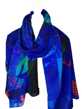 Rectangle 100% Silk Scarf by Clare O Connor - Irish Artist