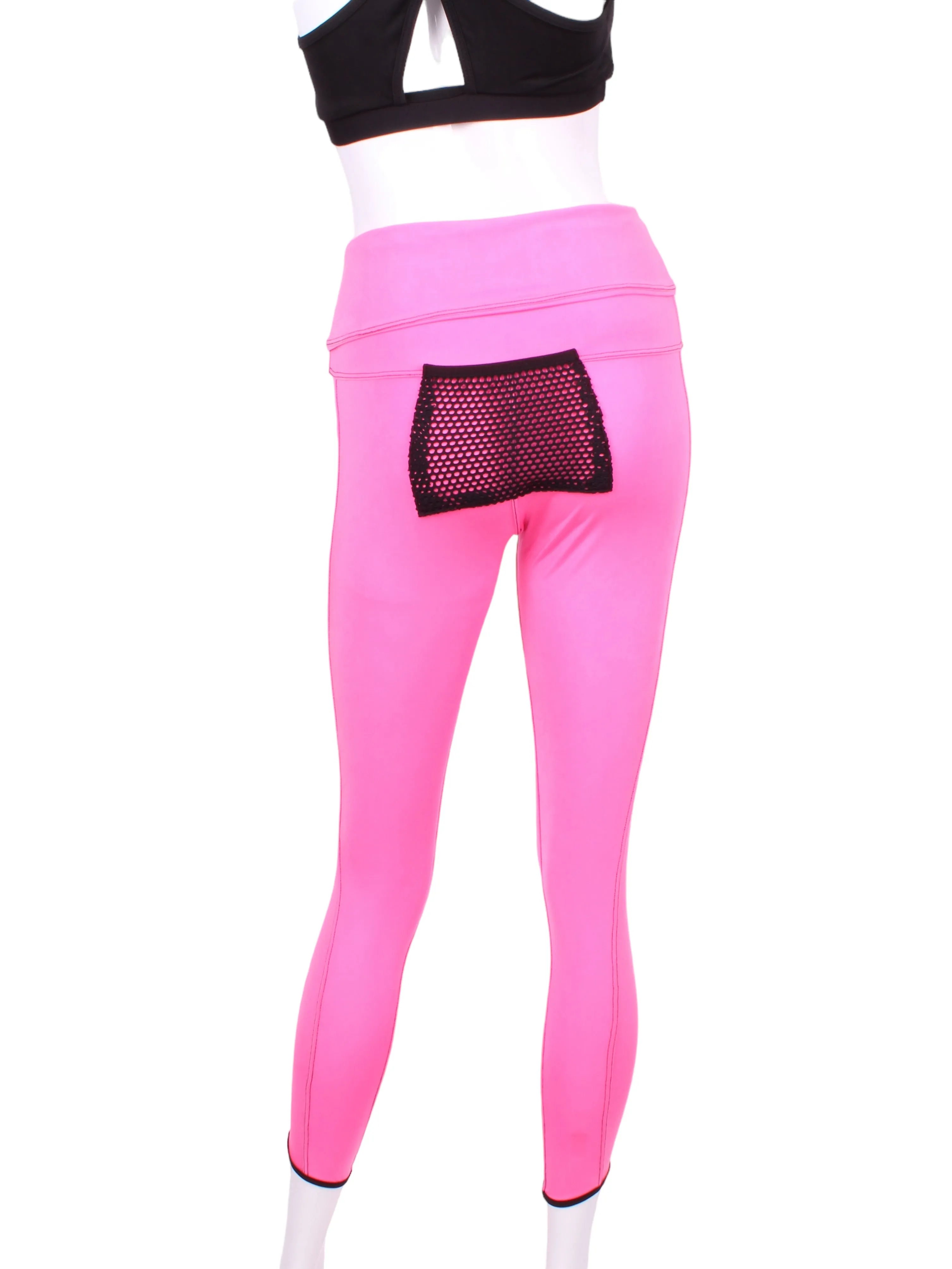 Roll Down Leg Lengthening Leggings Pink