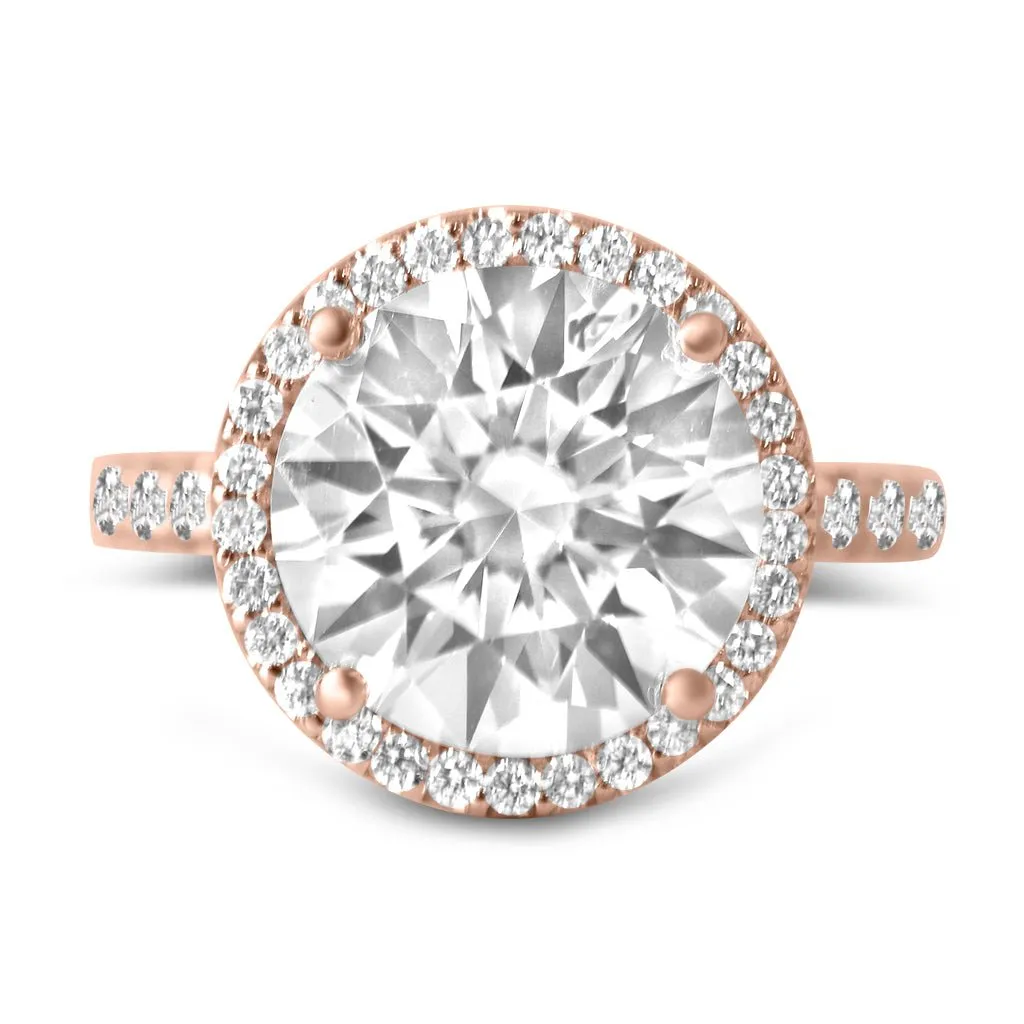 Round Halo Moissanite Engagement Ring