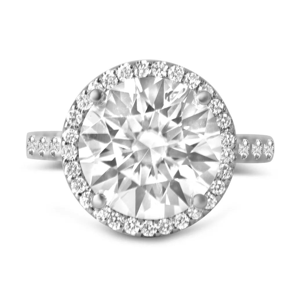 Round Halo Moissanite Engagement Ring