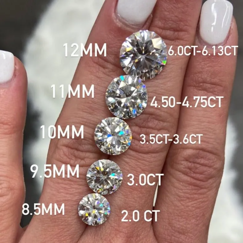 Round Moissanite Solitaire Engagement Ring Set