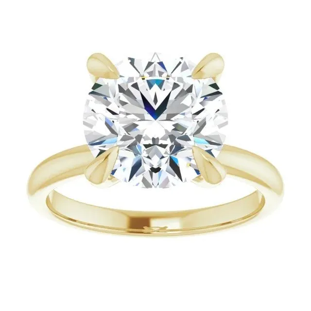 Round Moissanite Solitaire Engagement Ring Set