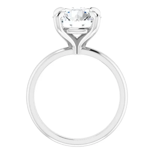 Round Moissanite Solitaire Engagement Ring Set