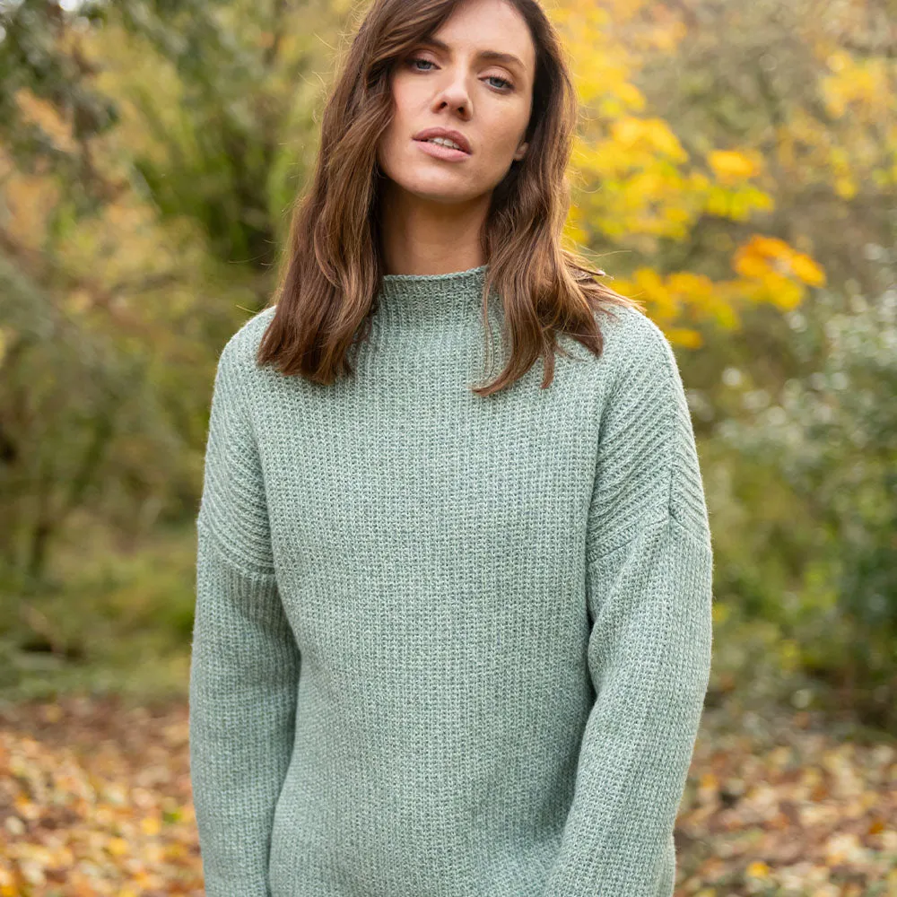 Sage Green Ciara Funnel Neck Sweater