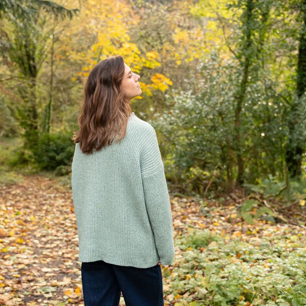 Sage Green Ciara Funnel Neck Sweater