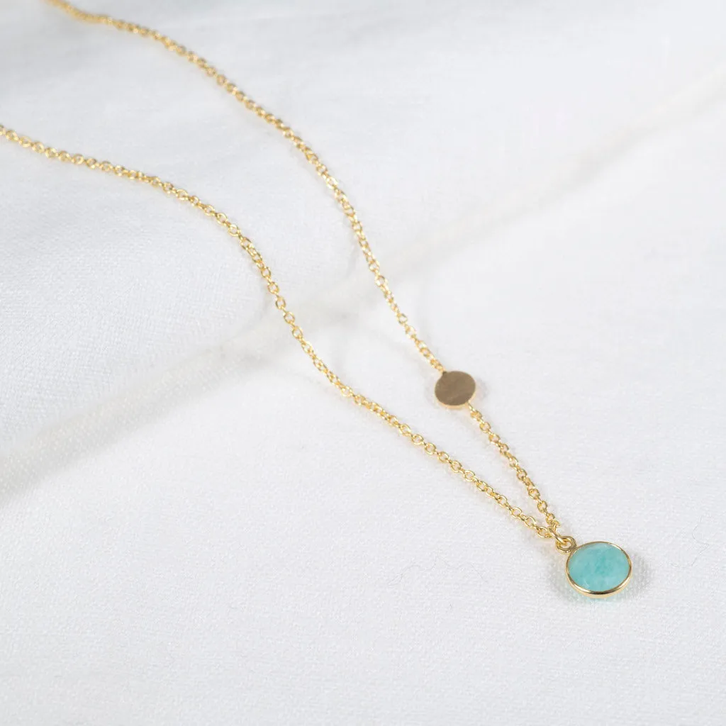 Salina Gold Vermeil Disc & Amazonite Necklace