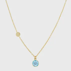 Salina Gold Vermeil Disc & Blue Topaz Necklace