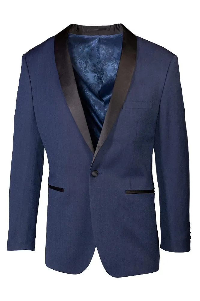 Sebastian Indigo Pindot Tuxedo Jacket (Separates)