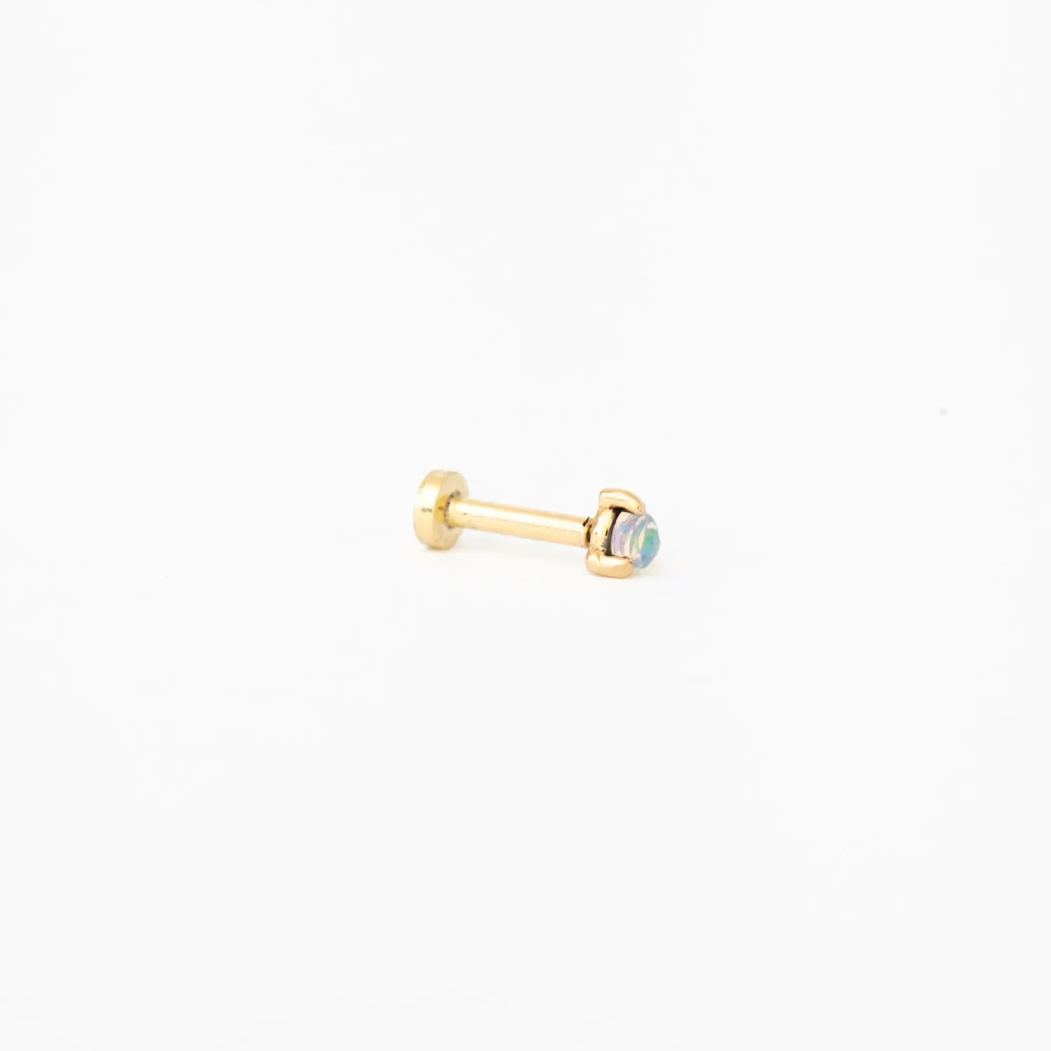 Single Small Opal Stud w/ 5 mm Flat Back