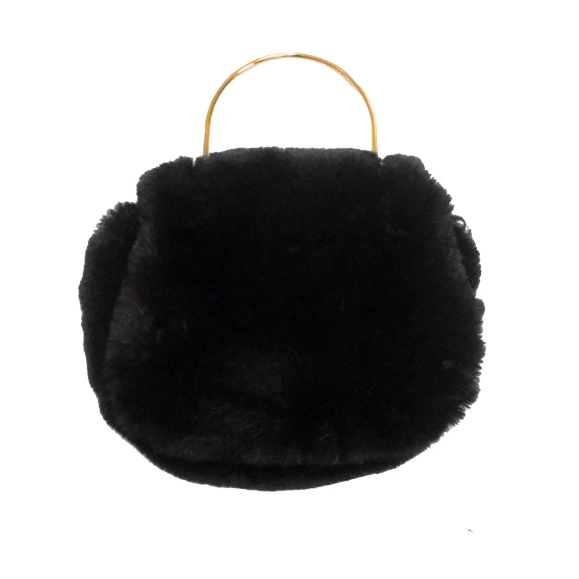 Solid Faux Fur Tote Crossbody Bag