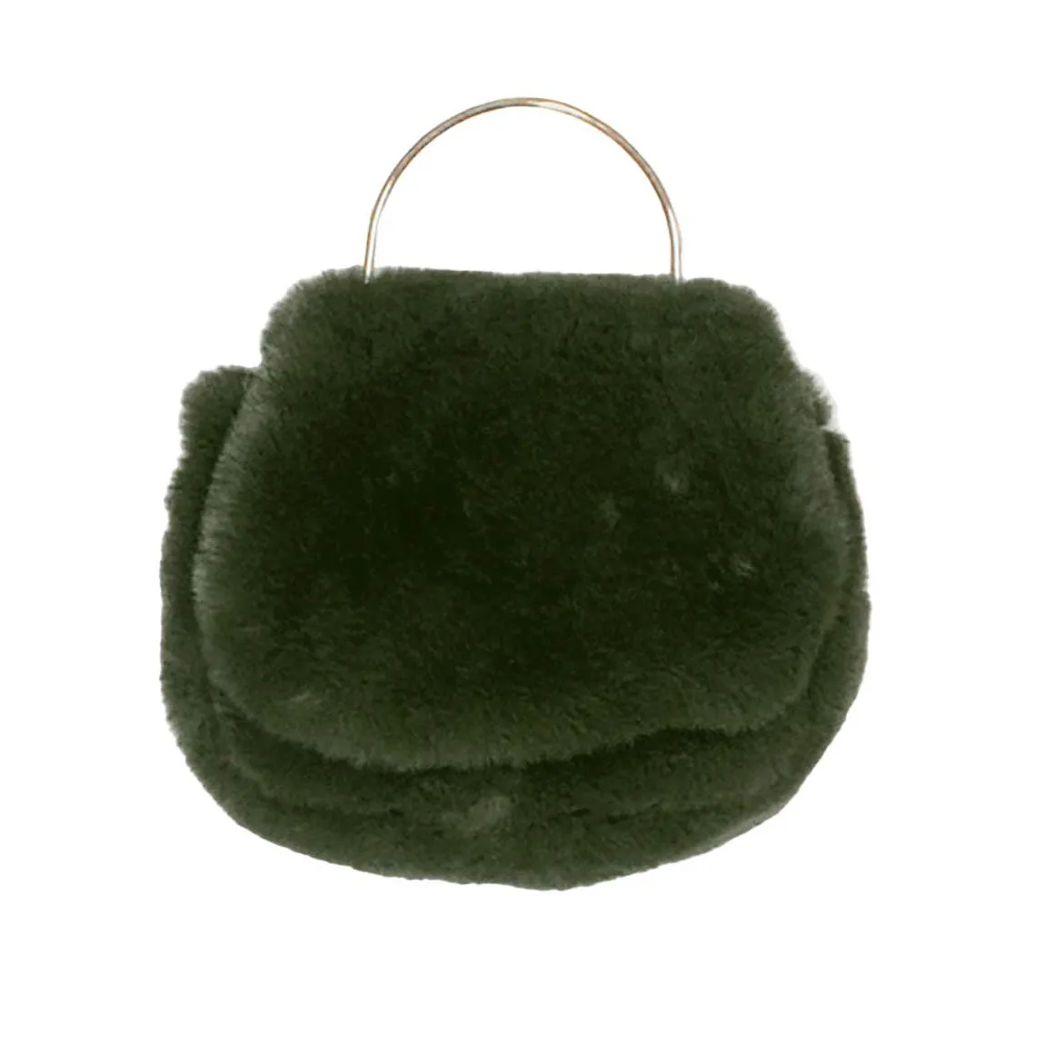 Solid Faux Fur Tote Crossbody Bag