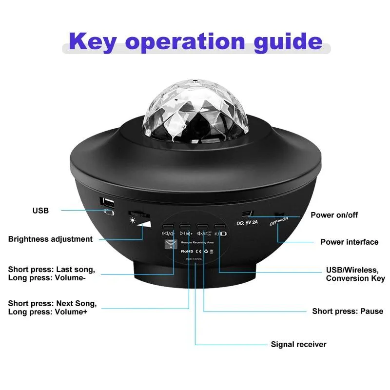 Starry Sky Galaxy Projector Wave Simulator