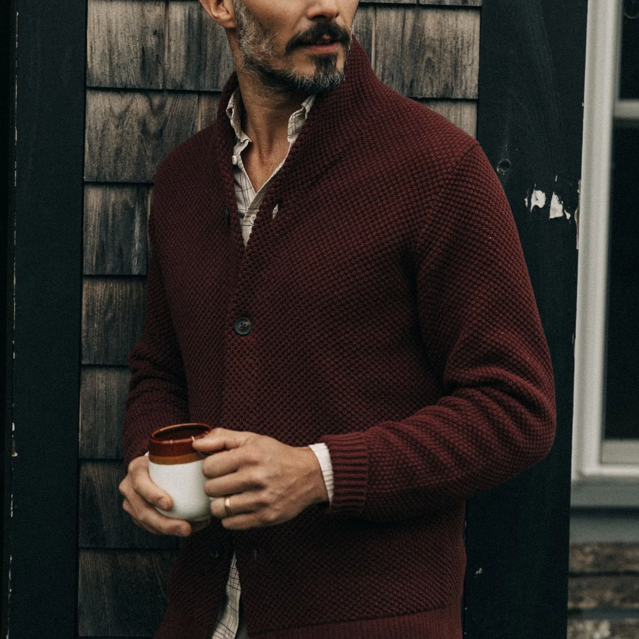 The Crawford Sweater in Black Cherry