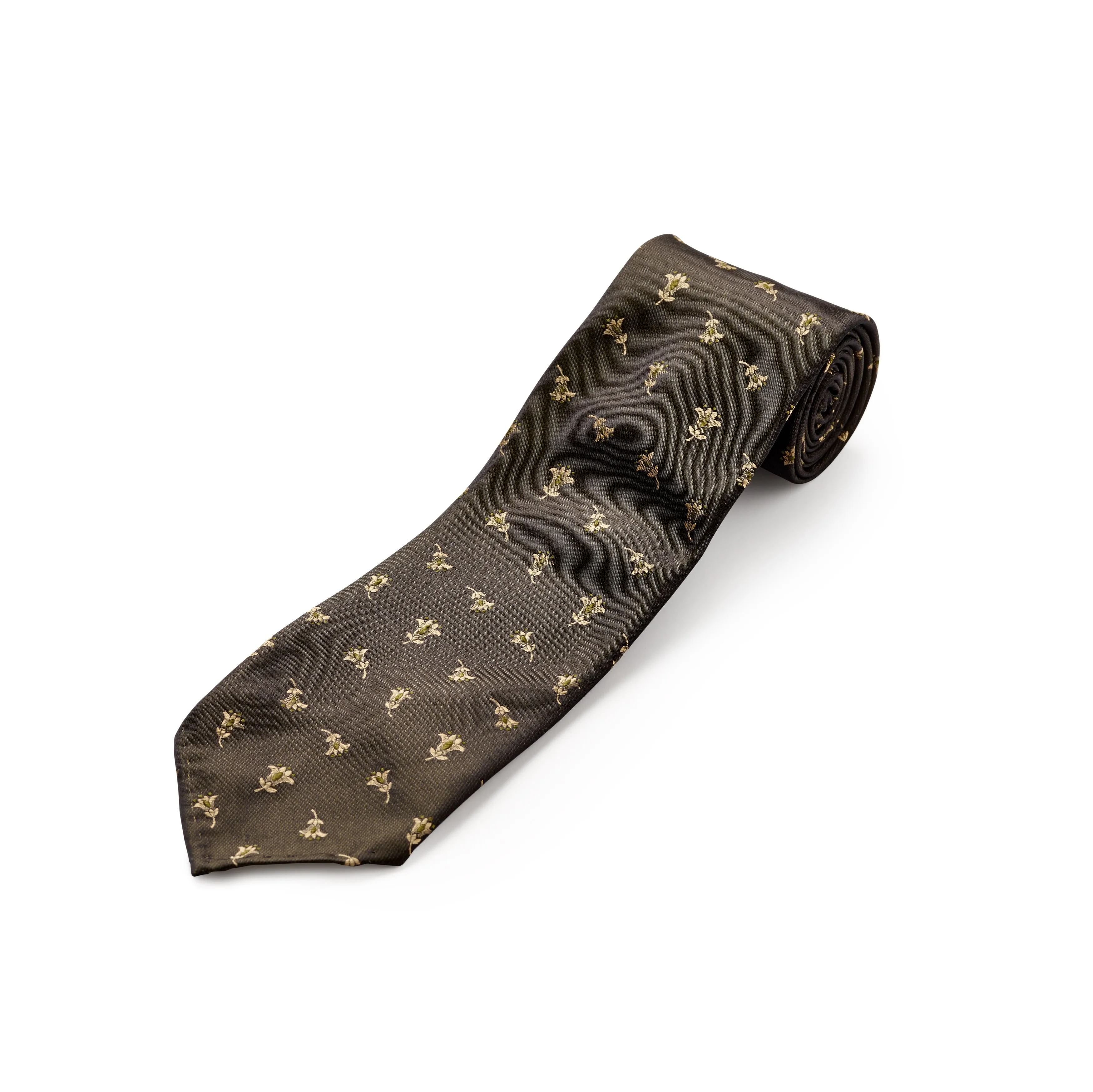 Tie Your Tie Brown Silk Motif Tie