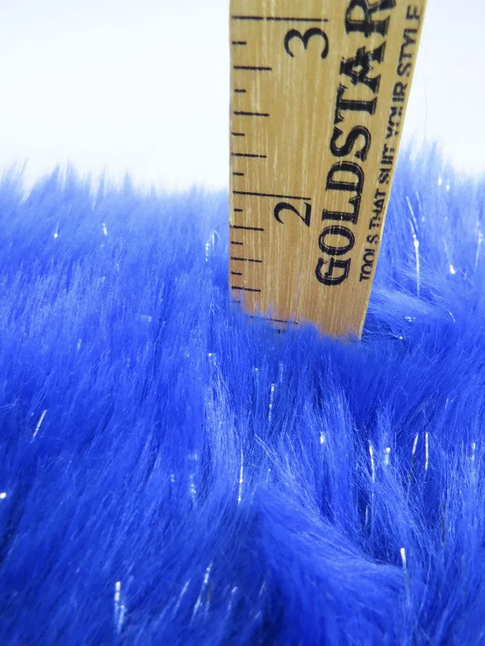 Tinsel Tip Short Shag Faux Fur / Purple  Silver / Sold By The Yard / 15 Yard Bolt