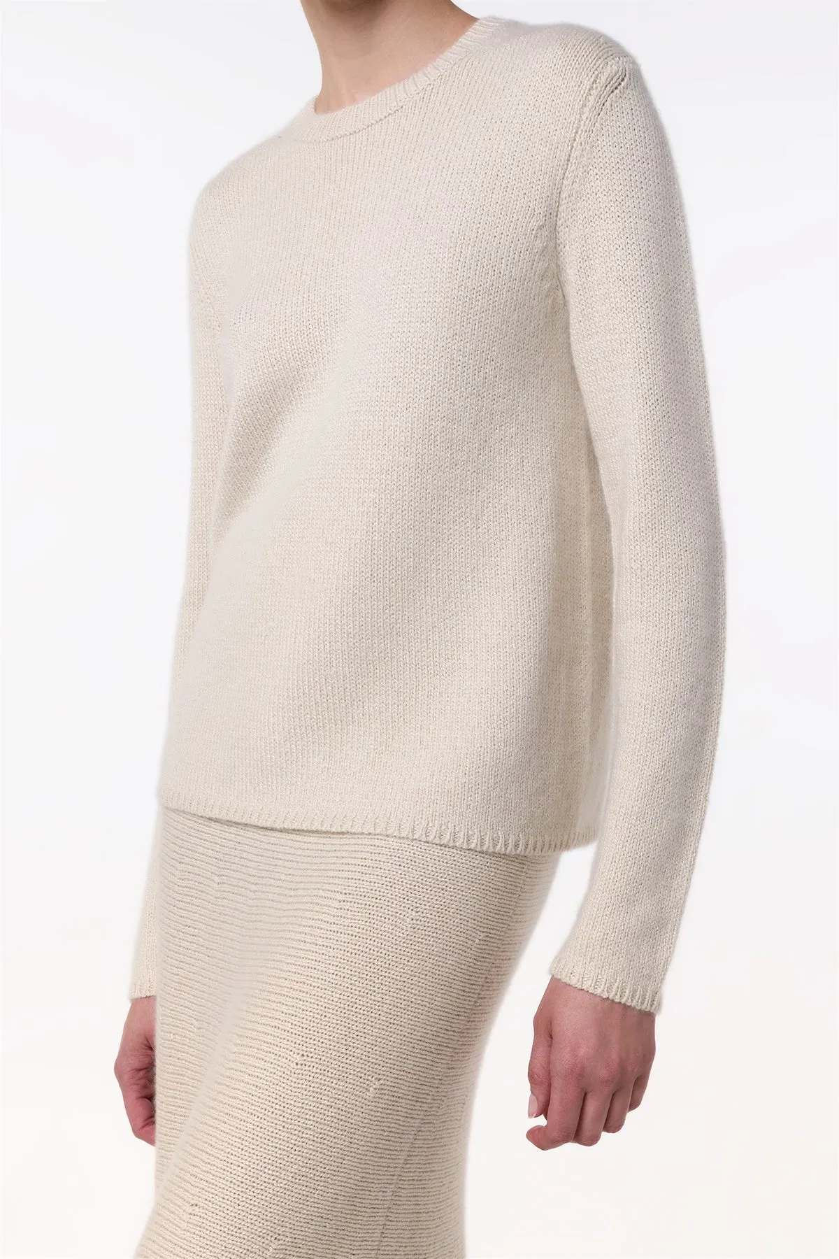 Titus Knit Sweater in Ivory Cashmere