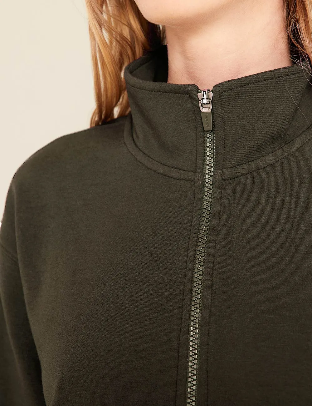 Unisex Quarter Zip Sweater - Dark Olive