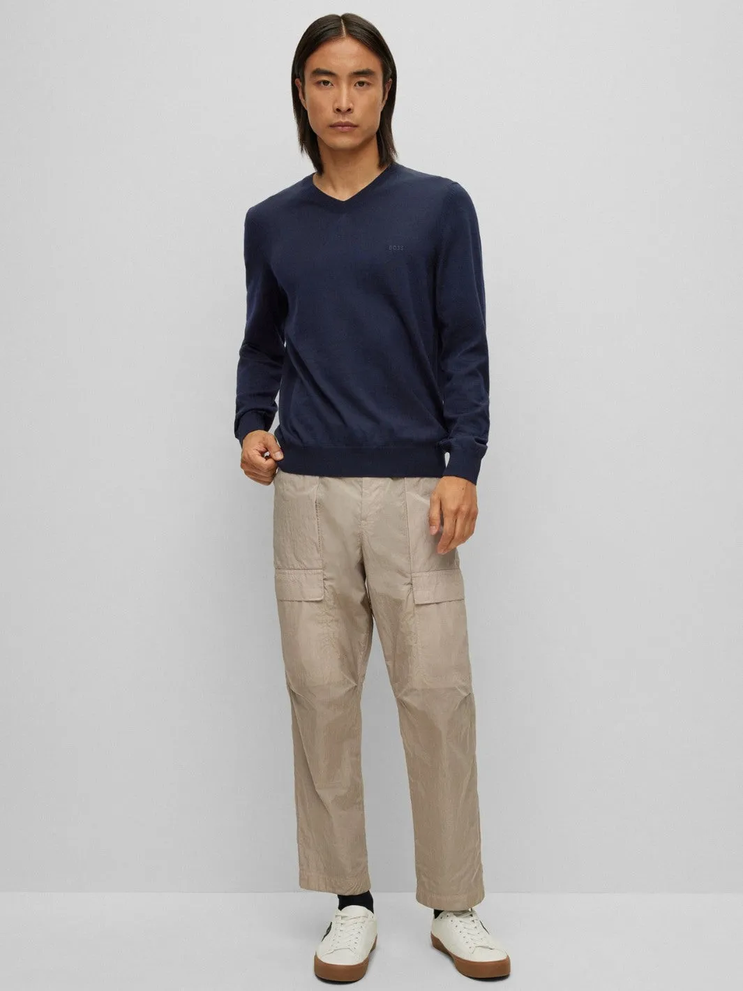 VIRGIN-WOOL REGULAR-FIT SWEATER Marine