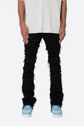 X597 Paneled Skinny Stacked Denim - Black