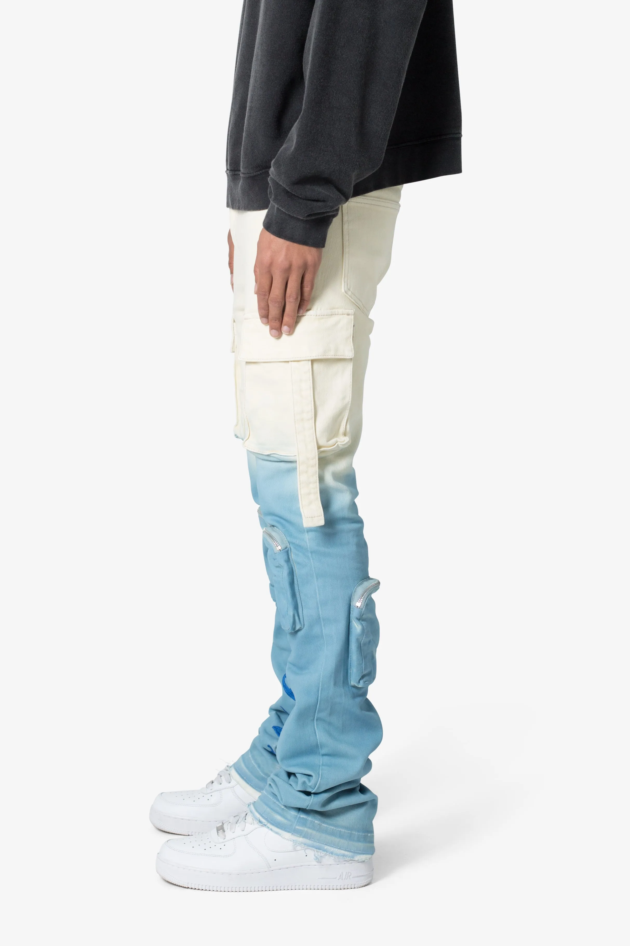 X634 Cargo Skinny Stacked Denim - Blue/White