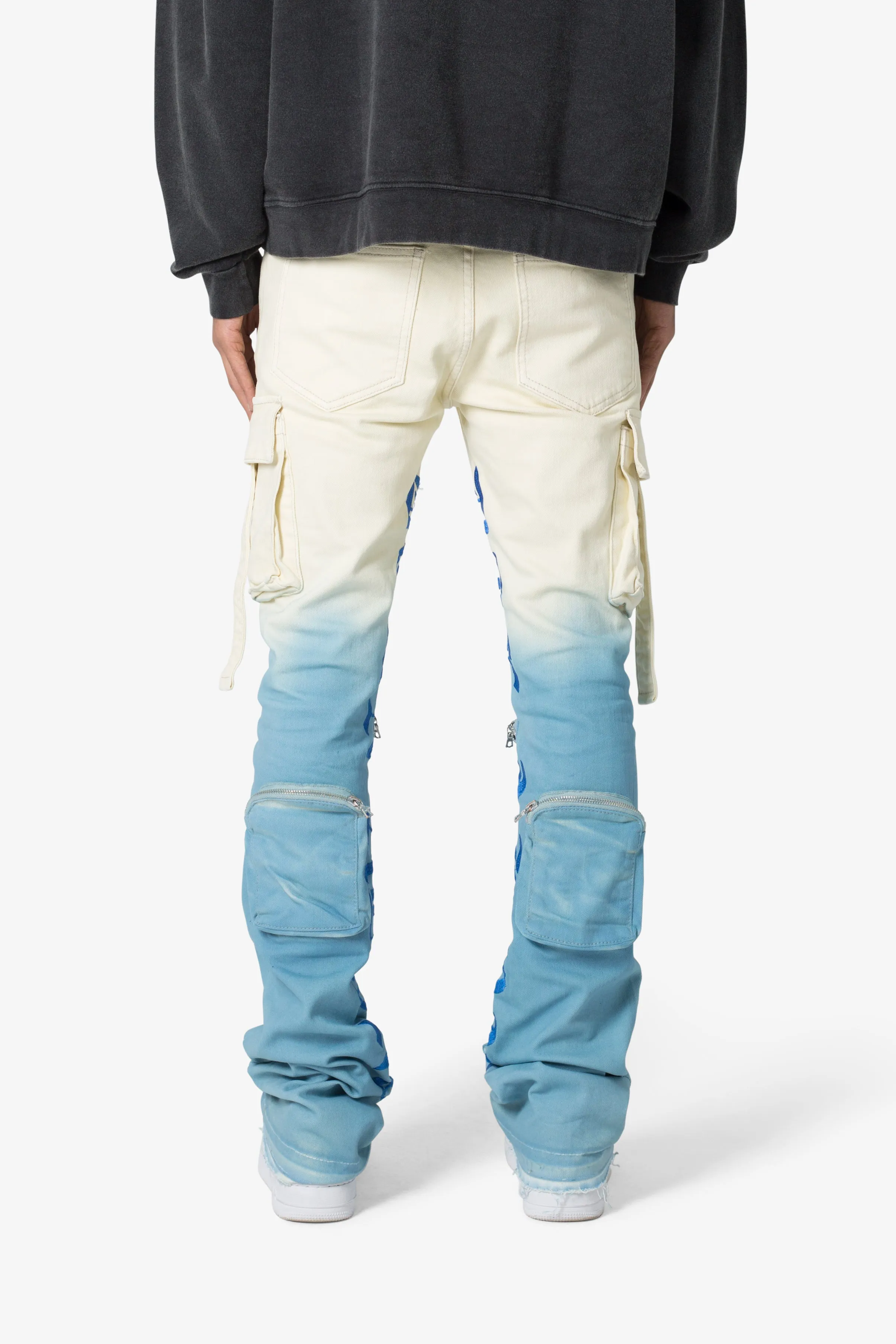 X634 Cargo Skinny Stacked Denim - Blue/White