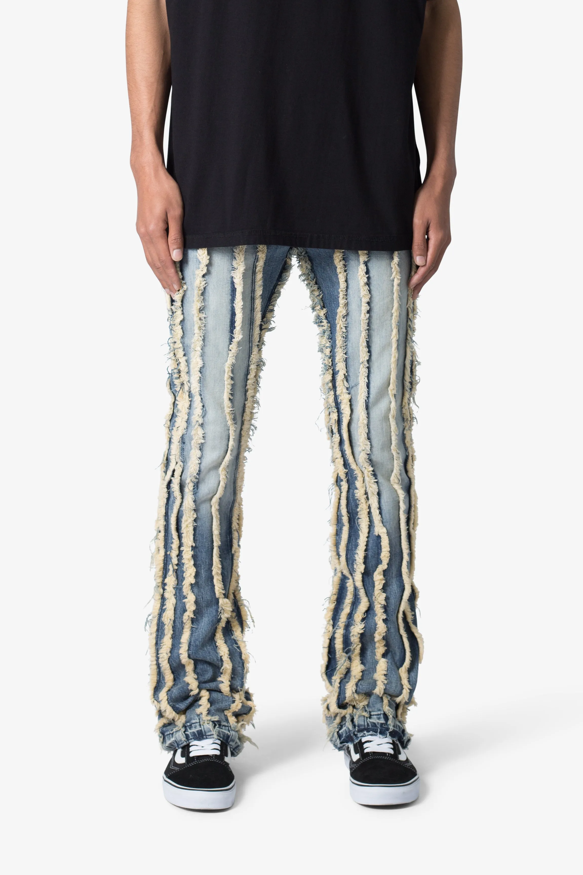 X641 Skinny Stacked Ripped Denim - Medium Blue