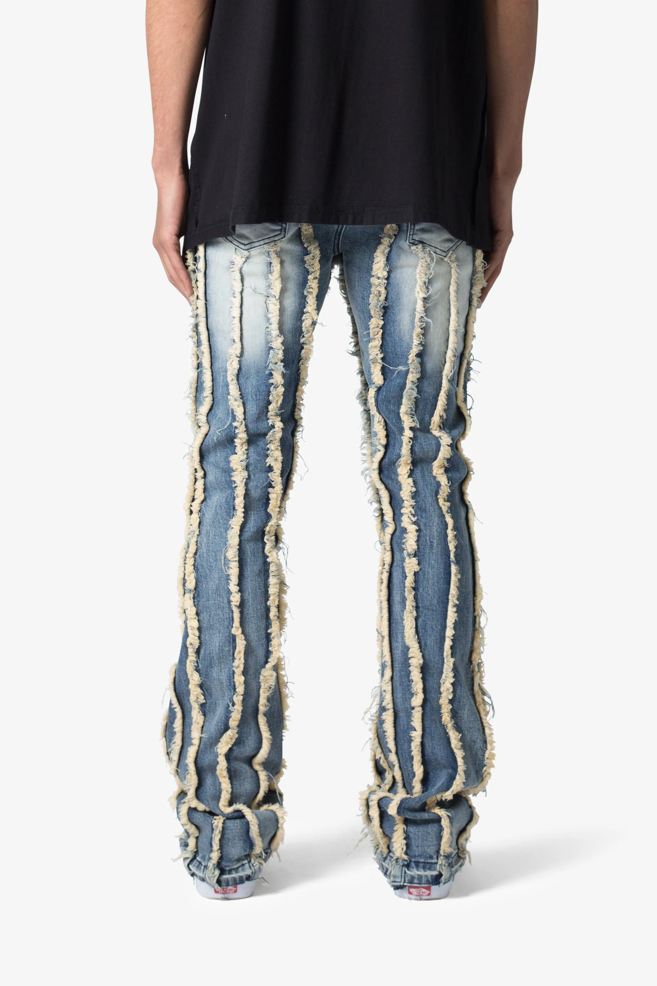 X641 Skinny Stacked Ripped Denim - Medium Blue