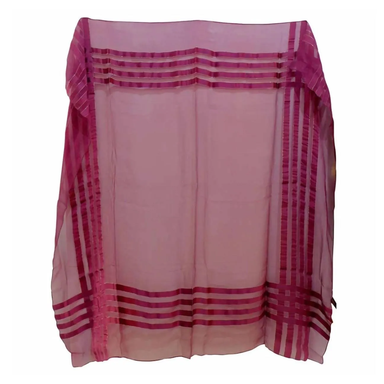 Yves Saint Laurent Metallic Purple Striped Scarf